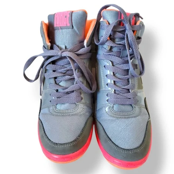 NIKE Force Dunk Sky Hi Hidden Wedge Heel Gray - Picture 11 of 13